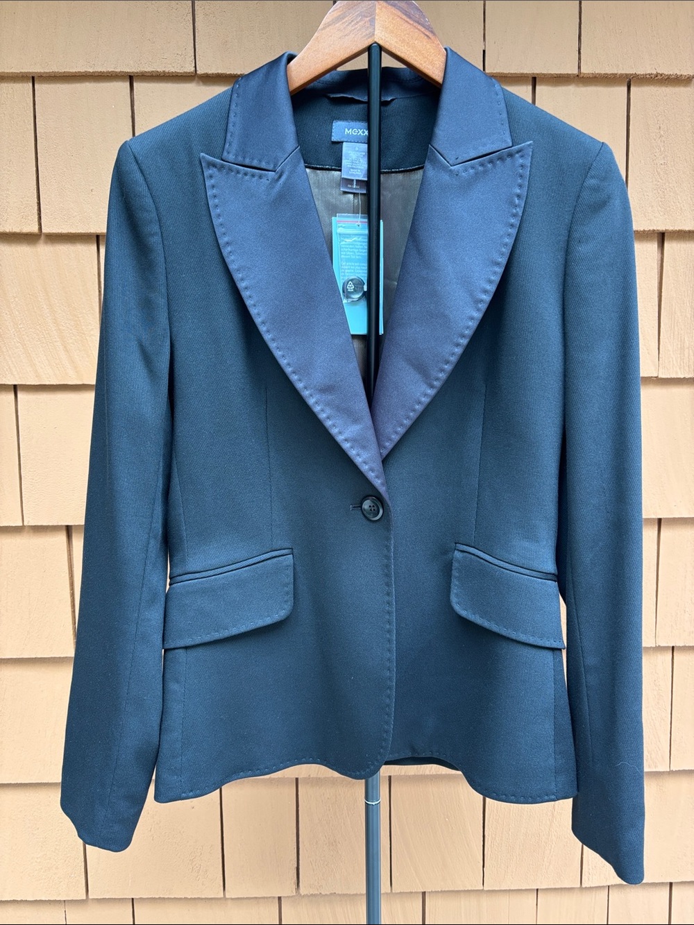 MEXX | Black Tuxedo Style Tailored Chic Corporate Sleek Blazer Jacket | Size 8 - Picture 2 of 12
